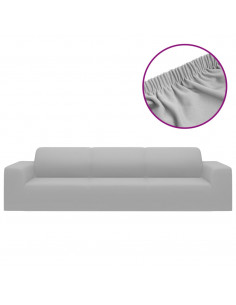 Fodera Elasticizzata Divano 4 Posti in Jersey Poliestere Grigio 2