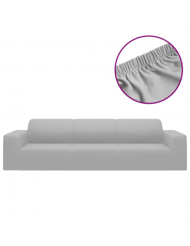 Fodera Elasticizzata Divano 4 Posti in Jersey Poliestere Grigio