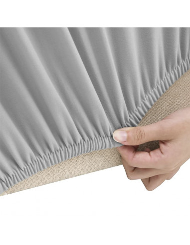 Fodera Elasticizzata Divano 4 Posti in Jersey Poliestere Grigio