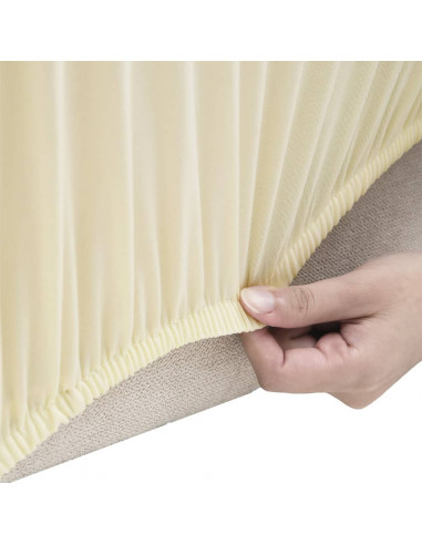 Fodera Elasticizzata per Divano in Jersey di Poliestere Crema