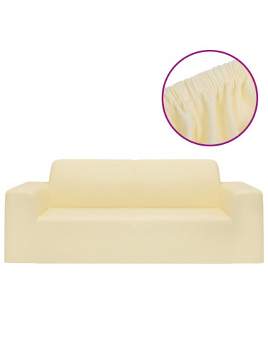 Fodera Elasticizzata Divano 2 Posti in Jersey Poliestere Crema