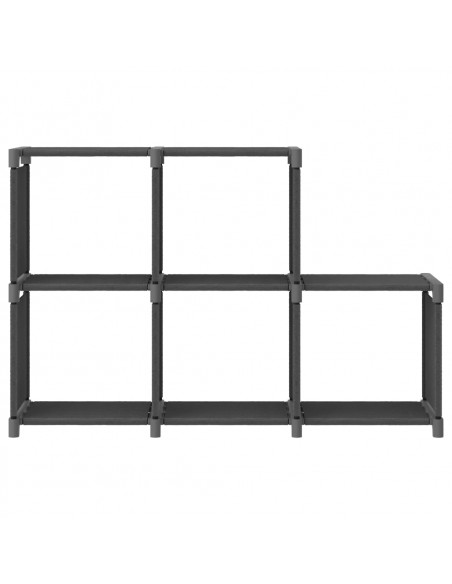 Mensola con 5 Vani a Cubo Grigia 103x30x72,5 cm in Tessuto