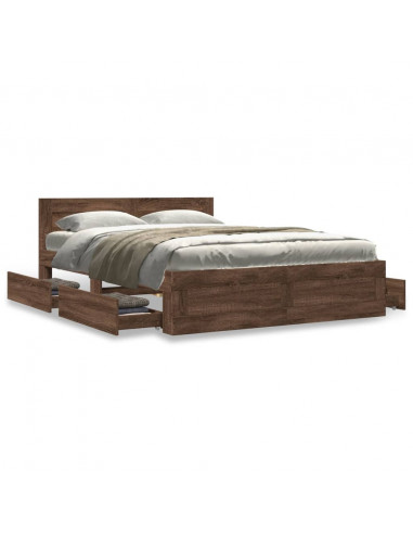 Giroletto Testiera Rovere Marrone 120x200 cm Legno Multistrato