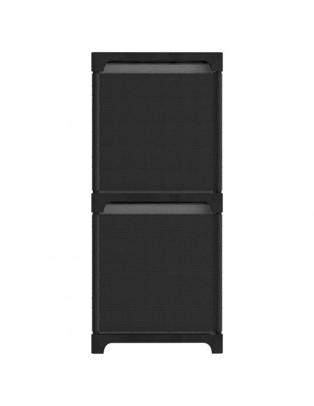 Mobile con 6 Scatole a Cubo Nero 103x30x72,5 cm in Tessuto