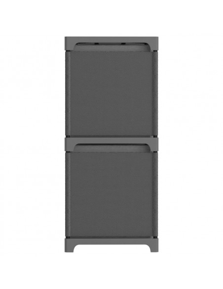 Mensola con 6 Scatole a Cubo Grigia 103x30x72,5 cm in Tessuto