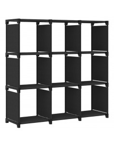 Mobile per 9 Scatole a Cubo Nero 103x30x107,5 cm in Tessuto 2