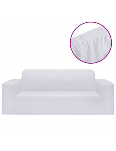 Fodera Elasticizzata Divano 2 Posti in Jersey Poliestere Bianco 2