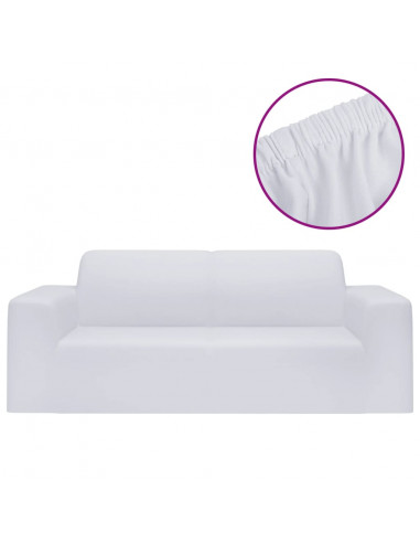 Fodera Elasticizzata Divano 2 Posti in Jersey Poliestere Bianco