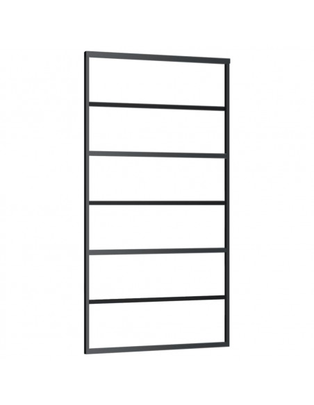 Porta Scorrevole e Kit Montaggio Vetro ESG Alluminio 102x205cm