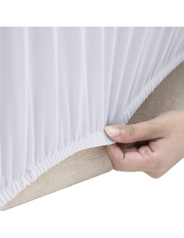 Fodera Elasticizzata Divano 2 Posti in Jersey Poliestere Bianco