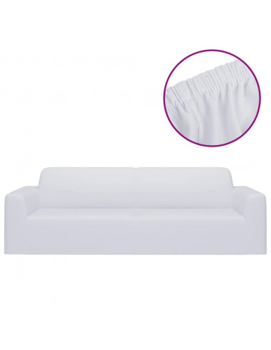 Fodera Elasticizzata Divano 3 Posti in Jersey Poliestere Bianco