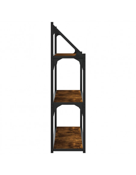 Scaffale Parete 3 Ripiani Rovere Fumo 80x21x78,5 cm Multistrato