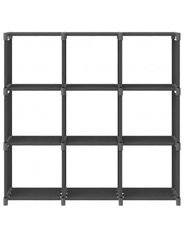 Mobile per 9 Scatole a Cubo Grigio 103x30x107,5 cm in Tessuto