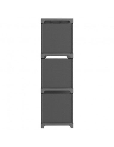 Mobile per 9 Scatole a Cubo Grigio 103x30x107,5 cm in Tessuto
