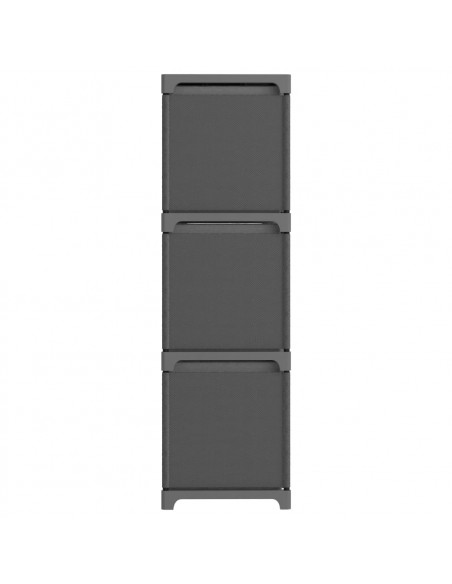 Mobile con 9 Scatole a Cubo Grigio 103x30x107,5 cm in Tessuto