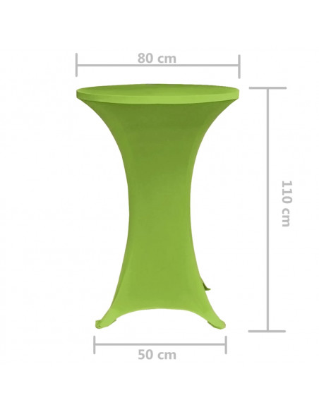 Copertura Elastica per Tavolo 2 pezzi 80 cm Verde