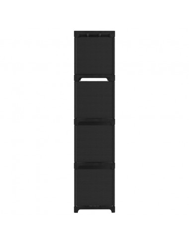 Mensola con 12 Vani a Cubo Nera 103x30x141 cm in Tessuto