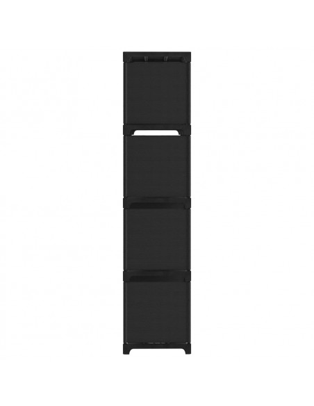 Mensola con 12 Vani a Cubo Nera 103x30x141 cm in Tessuto