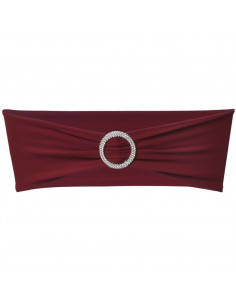 Fascia Elasticizzata Bordò Decorativa Sedia con Fibbia Diamante 25 pz 2