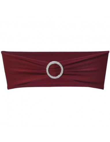 Fascia Elasticizzata Bordò Decorativa Sedia con Fibbia Diamante 25 pz