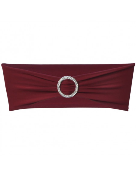 Fascia Elasticizzata Bordò Decorativa Sedia con Fibbia Diamante 25 pz