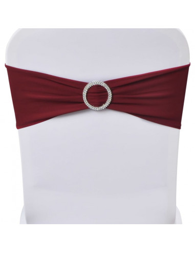 Fascia Elasticizzata Bordò Decorativa Sedia con Fibbia Diamante 25 pz