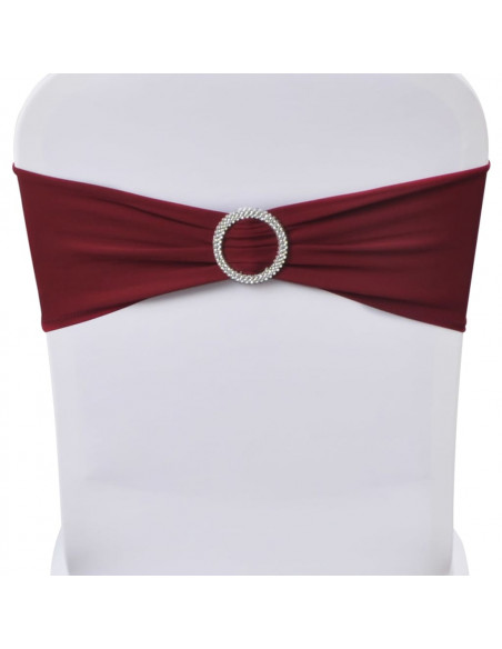 Fascia Elasticizzata Bordò Decorativa Sedia con Fibbia Diamante 25 pz