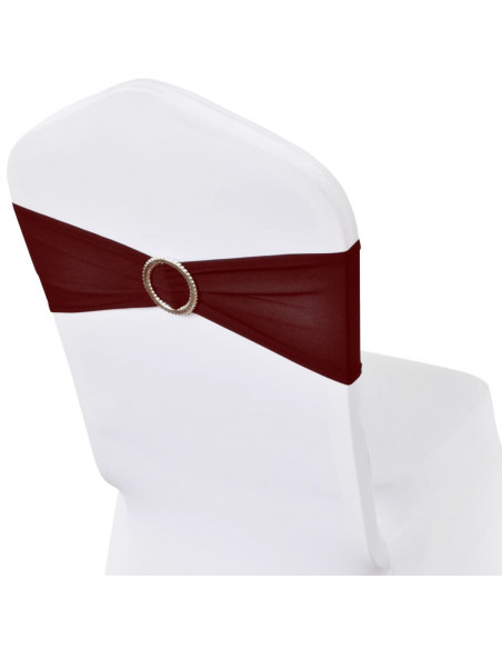 Fascia Elasticizzata Bordò Decorativa Sedia con Fibbia Diamante 25 pz