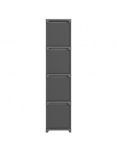 Mensola con 12 Scatole a Cubo Grigia 103x30x141 cm in Tessuto