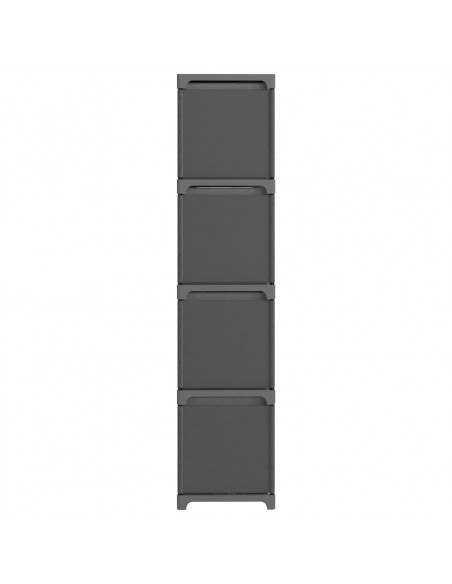 Mensola con 12 Scatole a Cubo Grigia 103x30x141 cm in Tessuto