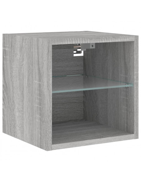Mobili TV a Muro con LED 7pz Grigio Sonoma Legno Multistrato