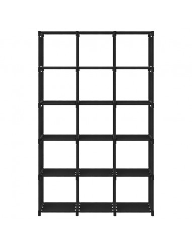 Mobile per 15 Scatole a Cubo Nero 103x30x175,5 cm in Tessuto