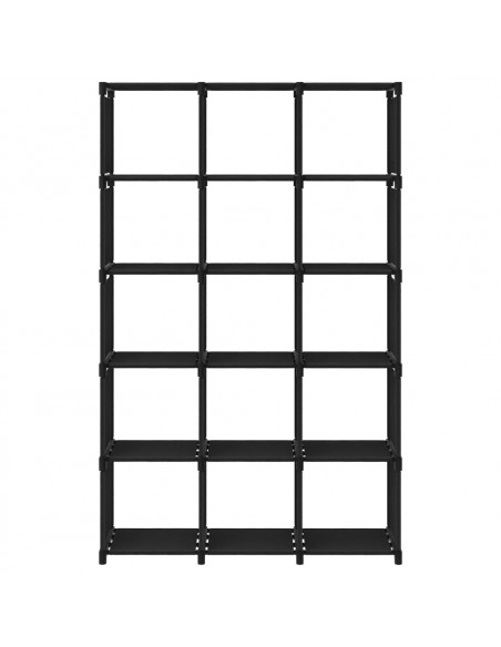 Mobile per 15 Scatole a Cubo Nero 103x30x175,5 cm in Tessuto