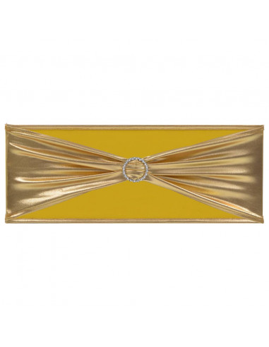 Nastri Ornamentali per Sedie 25 pz con Fibbia Diamantata Oro