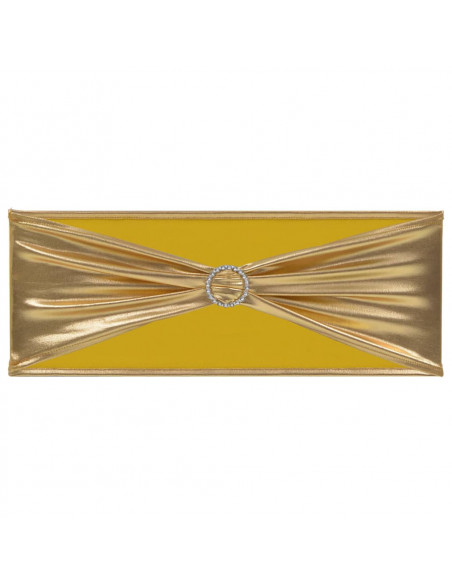 Nastri Ornamentali per Sedie 25 pz con Fibbia Diamantata Oro