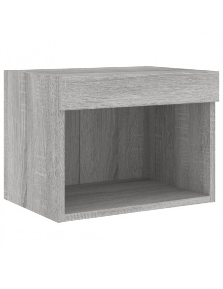 Mobili TV a Muro con LED 7pz Grigio Sonoma Legno Multistrato