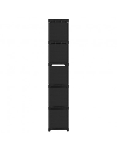 Mobile per 15 Scatole a Cubo Nero 103x30x175,5 cm in Tessuto