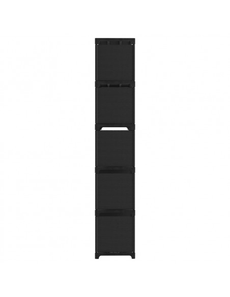Mobile per 15 Scatole a Cubo Nero 103x30x175,5 cm in Tessuto