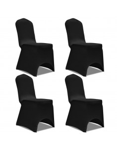 Fodere Elastiche per Sedie 4 pz Nere 2