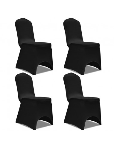 Fodere Elastiche per Sedie 4 pz Nere