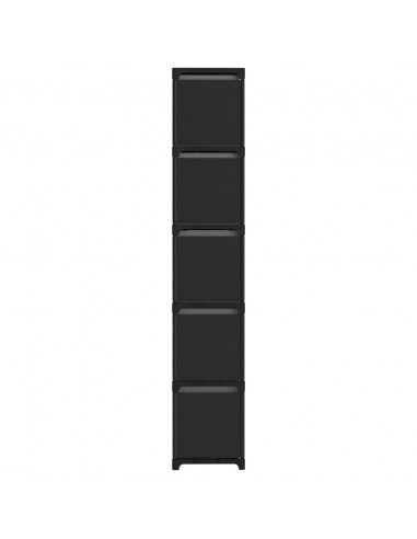 Mobile con 15 Scatole a Cubo Nero 103x30x175,5 cm in Tessuto