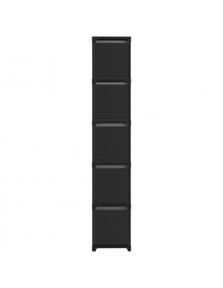 Mobile con 15 Scatole a Cubo Nero 103x30x175,5 cm in Tessuto