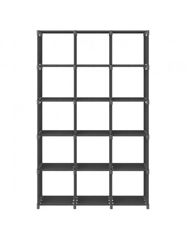 Mobile per 15 Scatole a Cubo Grigio 103x30x107,5 cm in Tessuto