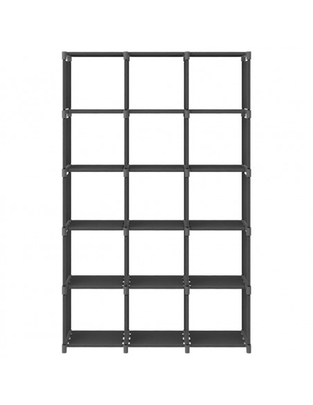 Mobile per 15 Scatole a Cubo Grigio 103x30x107,5 cm in Tessuto