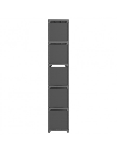 Mobile per 15 Scatole a Cubo Grigio 103x30x107,5 cm in Tessuto