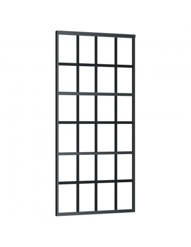 Porta Scorrevole con Kit Montaggio Vetro ESG Alluminio 90x205cm