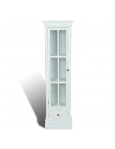 Armadietto con Libreria Elegante con 3 Scaffali Bianco in Legno 2
