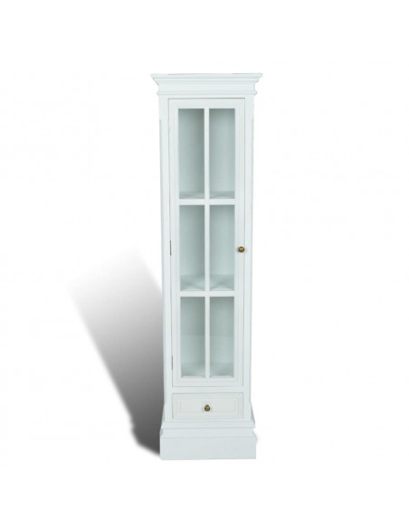 Armadietto con Libreria Elegante con 3 Scaffali Bianco in Legno