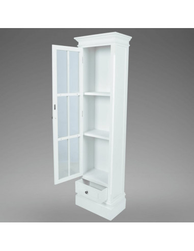 Armadietto con Libreria Elegante con 3 Scaffali Bianco in Legno