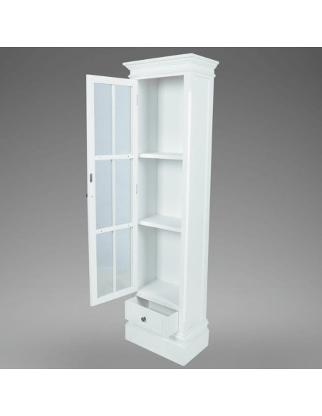 Armadietto con Libreria Elegante con 3 Scaffali Bianco in Legno
